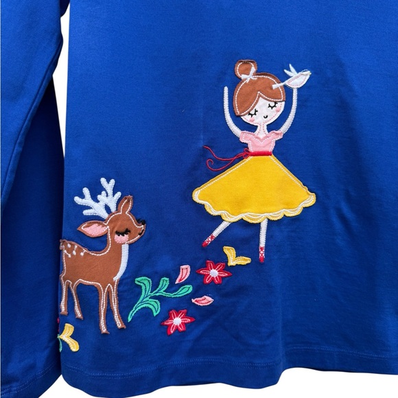 Hanna Andersson Blue Long Sleeve Tee with Playful Print - Picture 4 of 5